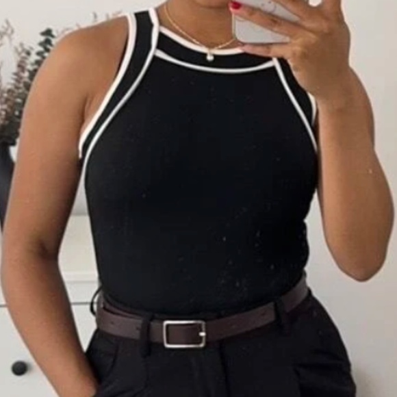 Solid Color Block Ribbed Sleeveless Tank top - Picture 7 of 13